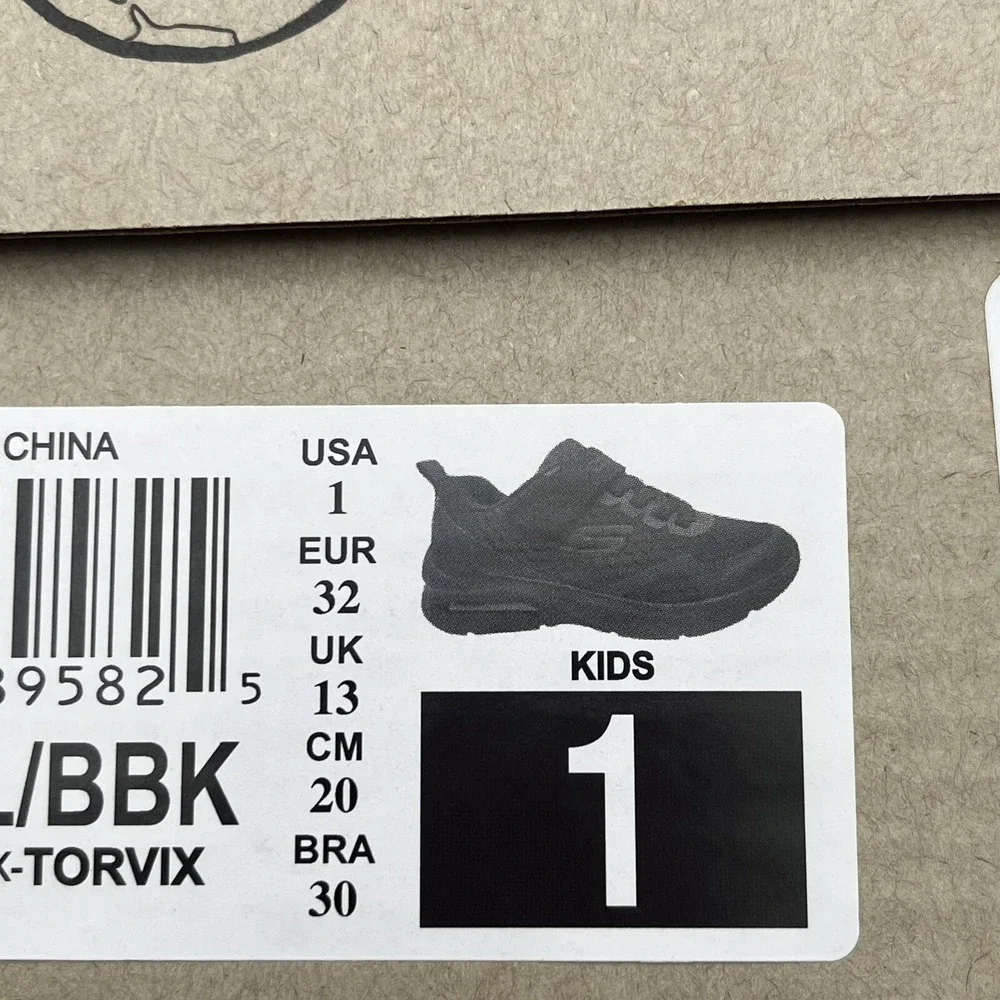 Skechers MicroSpec Max Youth‎ Boys Slip-on Sneaker Size 1 Solid Black Shoes